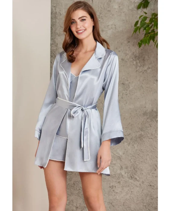 Pierre Cardin 7200-5 Saten Dörtlü Gecelik Büstiyer Takım resmi