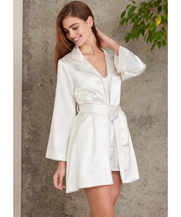 Pierre Cardin 7200-7 Saten Dörtlü Gecelik Büstiyer Takım resmi