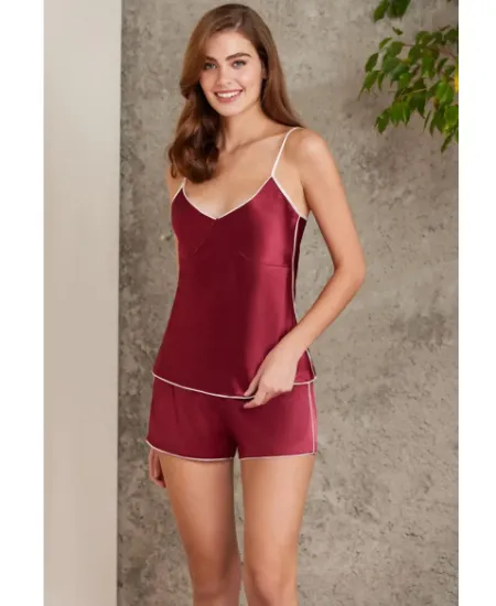 Picture of Pierre Cardin 7200-8 Satin Lace 4 Pcs Shorts Set