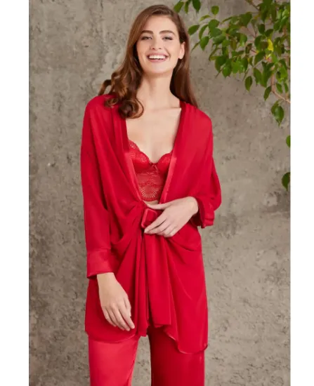 Picture of Pierre Cardin 7025-7 Satin Lace 4-Piece Pajama Set
