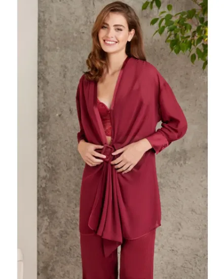 Picture of Pierre Cardin 7025-9 Satin Lace 4-Piece Pajama Set