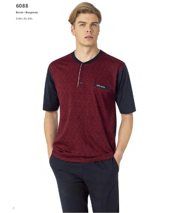 Pierre Cardin 6088-2 Erkek Üçlü Pijama Takım resmi