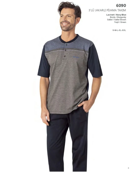 Pierre Cardin 6090 Erkek Üçlü Pijama Takım resmi