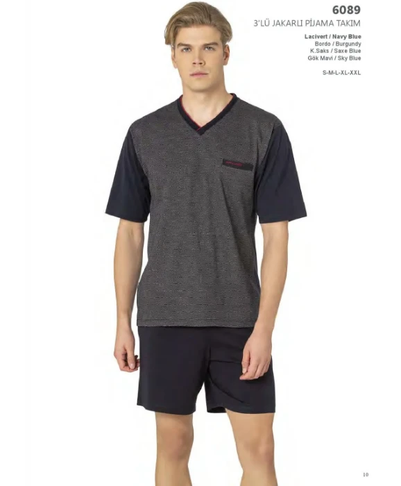 Pierre Cardin 6089 Erkek Üçlü Pijama Takım resmi