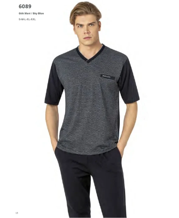 Pierre Cardin 6089-4 Erkek Üçlü Pijama Takım resmi