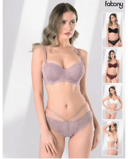 صورة طقم حمالة صدر ناعمة بدون حمالات Fabony 4090