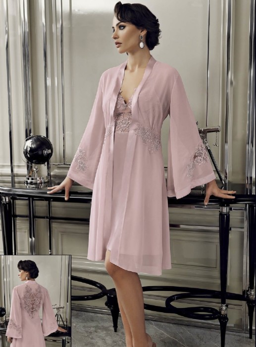 صورة Perin 9400-2 6 Pcs Satin Nightgown Set