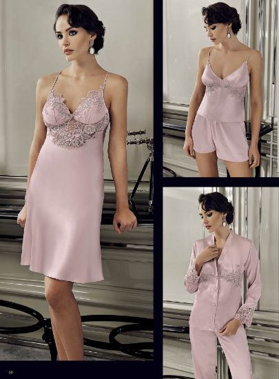 صورة Perin 9400-2 6 Pcs Satin Nightgown Set