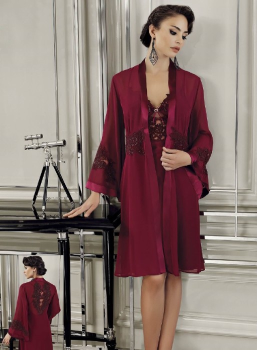 صورة Perin 9400-3 6 Pcs Satin Nightgown Set
