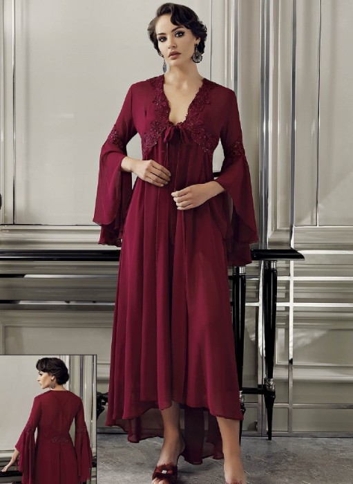 صورة Perin 9500-2 6 Pcs Satin Nightgown Set