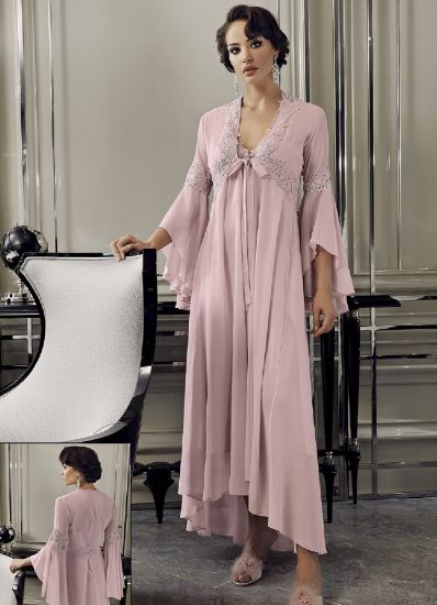 Picture of Perin 9500-3 6 Pcs Satin Nightgown Set