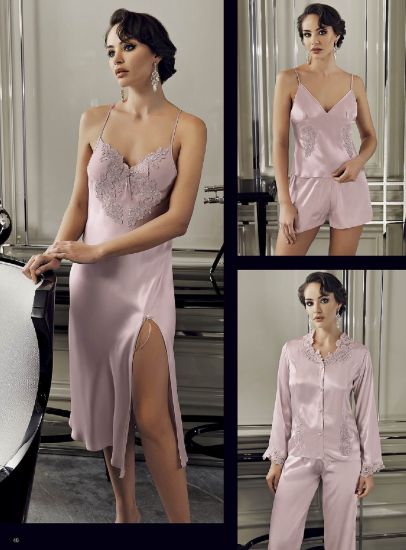 Picture of Perin 9500-3 6 Pcs Satin Nightgown Set