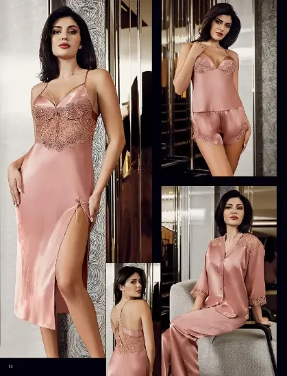 Picture of Perin 9800 6 Pcs Satin Robe Set