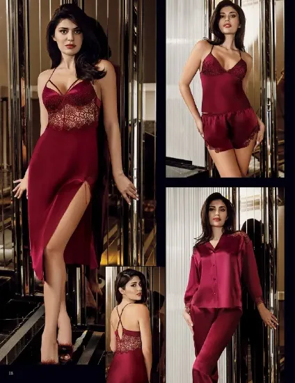 Picture of Perin 9800-4 6 Pcs Satin Robe Set