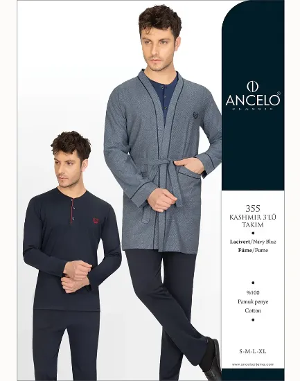 Ancelo 355 Erkek Kaşmir Sabahlıklı Takım resmi
