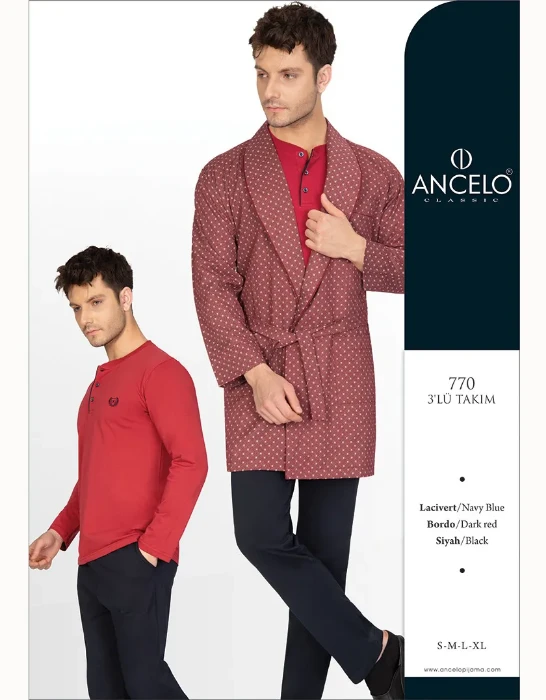 Ancelo 770 Erkek Pamuklu Sabahlıklı Takım resmi