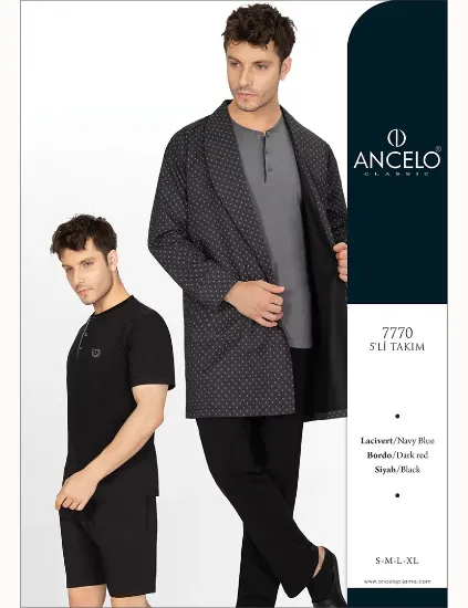 Ancelo 7770 Erkek Penye Sabahlıklı 5'li Takım resmi