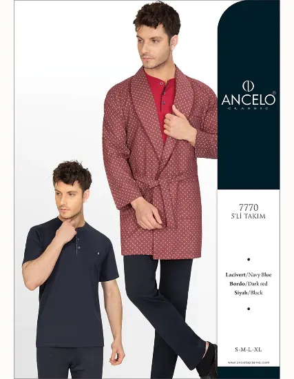 Ancelo 7770 Erkek Penye Sabahlıklı 5'li Takım resmi