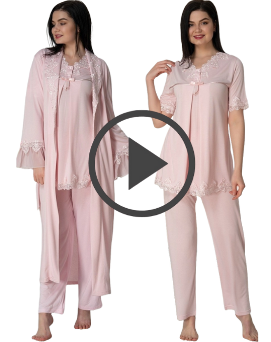 Effort Hamile Sabahlıklı Pijama Takım - (Videolu Görüntü) resmi