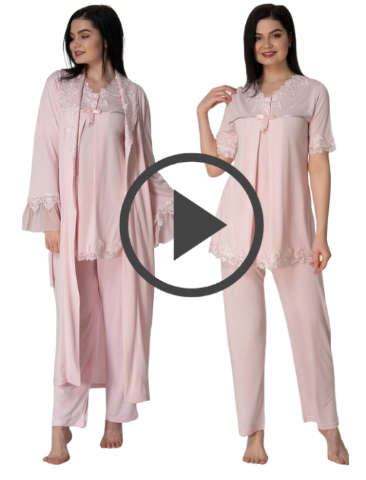 Effort Hamile Sabahlıklı Pijama Takım - (Videolu Görüntü) resmi