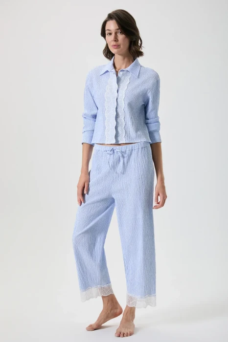 Penye Mood 10140 Düğmeli Pijama Takımı resmi