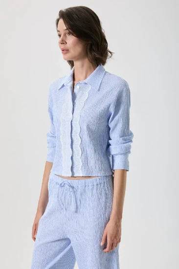 Penye Mood 10140 Düğmeli Pijama Takımı resmi