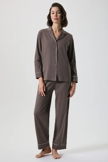 Penye Mood 10153 Düğmeli Pijama Takımı resmi