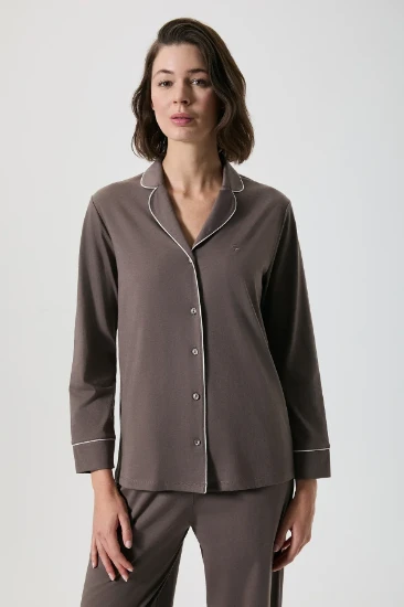 Penye Mood 10153 Düğmeli Pijama Takımı resmi