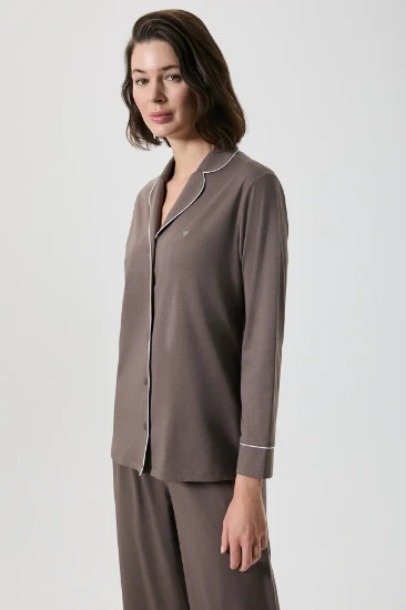 Penye Mood 10153 Düğmeli Pijama Takımı resmi