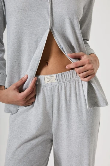 Penye Mood 10153 Düğmeli Pijama Takımı resmi