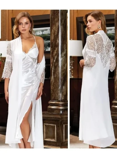 Image de Jeremi 2965 Ensemble De Chemise De Nuit En Satin