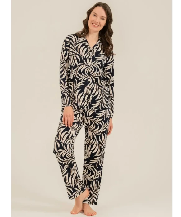 Arnetta Ar3739 Önü Düğmeli Pijama Takımı resmi