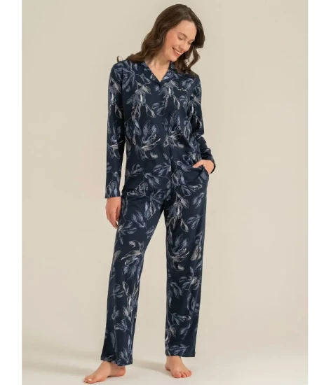 Pierre Cardin PC9259 Önü Düğmeli Pijama Takımı resmi