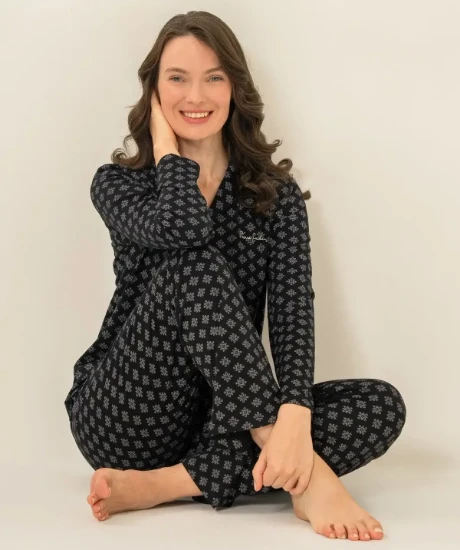 Pierre Cardin PC9290 Önü Düğmeli Pijama Takımı resmi