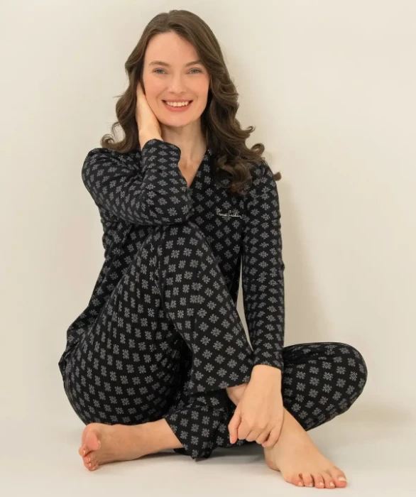 Pierre Cardin PC9290 Önü Düğmeli Pijama Takımı resmi