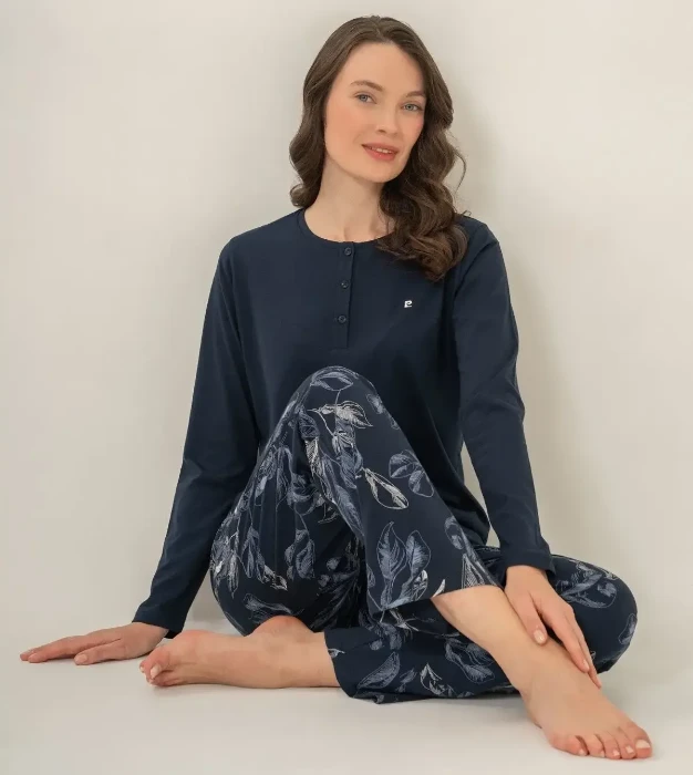 Pierre Cardin PC9258 Uzun Kollu Penye Pijama Takım resmi