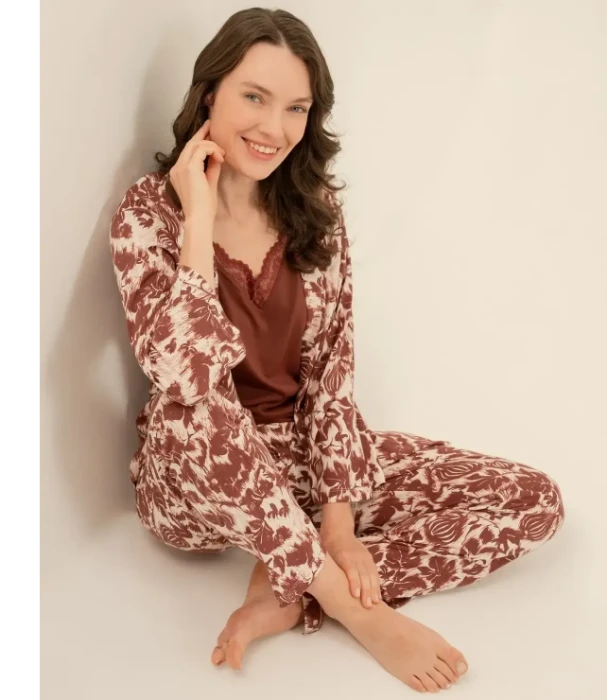 Pierre Cardin PC9266 Kadın Sabahlıklı Pijama Takımı resmi