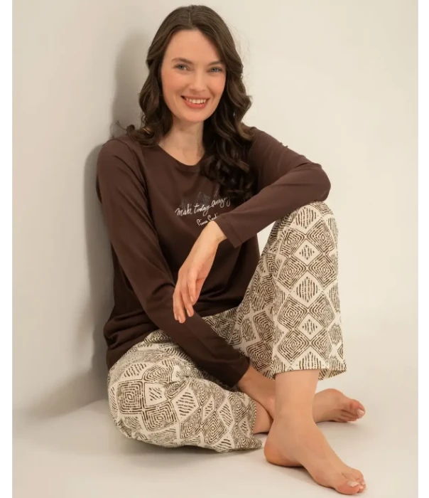 Pierre Cardin PC9274 Uzun Kollu Penye Pijama Takım resmi