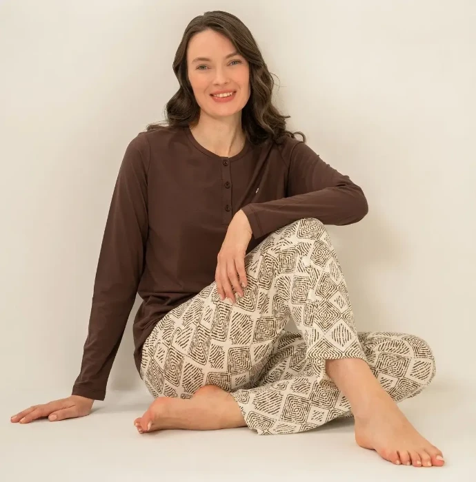 Pierre Cardin PC9275 Uzun Kollu Penye Pijama Takım resmi