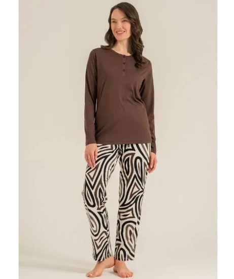 Pierre Cardin PC9281 Uzun Kollu Penye Pijama Takım resmi