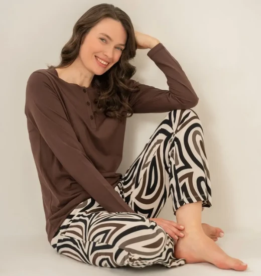 Pierre Cardin PC9281 Uzun Kollu Penye Pijama Takım resmi