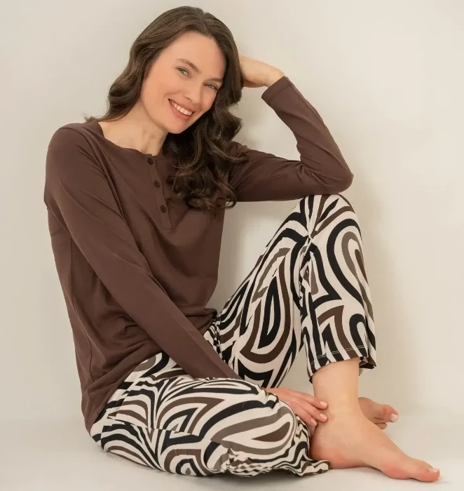 Pierre Cardin PC9281 Uzun Kollu Penye Pijama Takım resmi