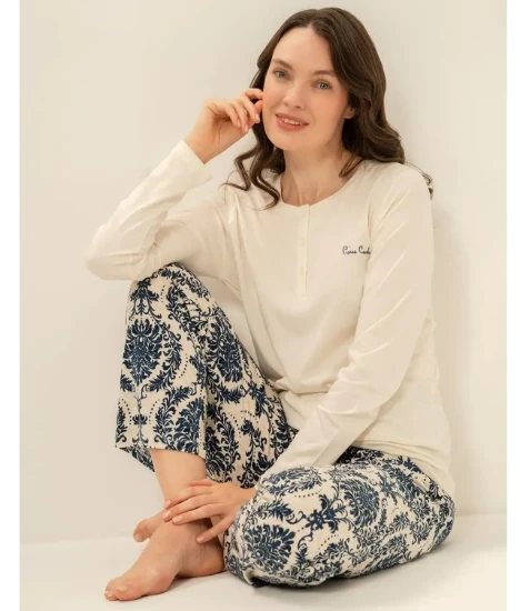 Pierre Cardin PC9285 Uzun Kollu Pijama Takım resmi