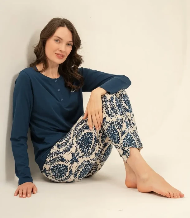 Pierre Cardin PC9285 Uzun Kollu Pijama Takım resmi