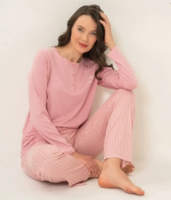 Pierre Cardin PC9295 Uzun Kollu Penye Pijama Takım resmi
