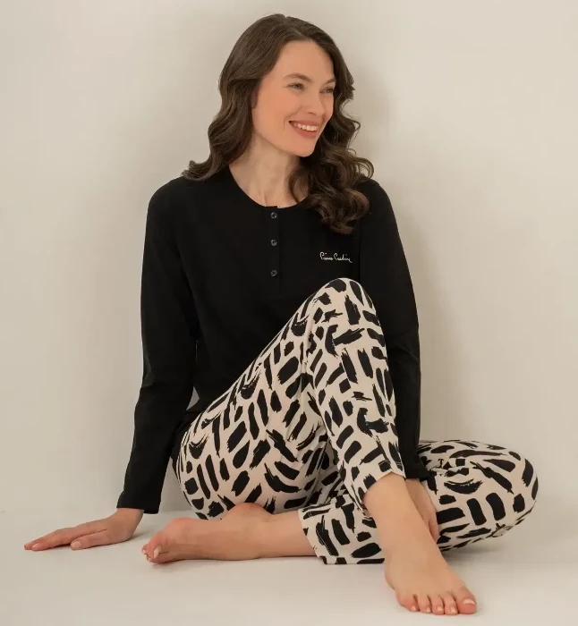 Pierre Cardin PC9300 Uzun Kollu Penye Pijama Takım resmi