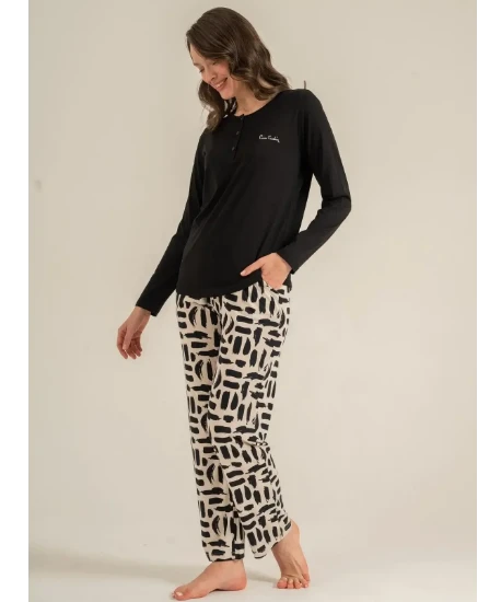 Pierre Cardin PC9300 Uzun Kollu Penye Pijama Takım resmi