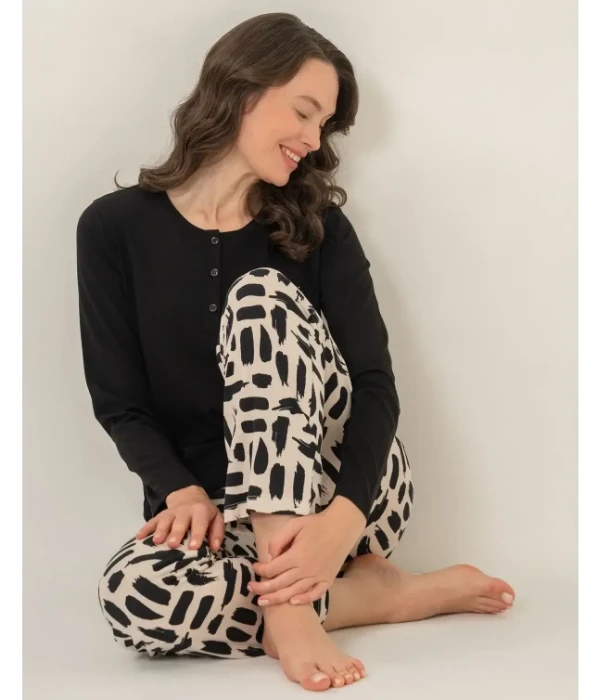 Pierre Cardin PC9300 Uzun Kollu Penye Pijama Takım resmi