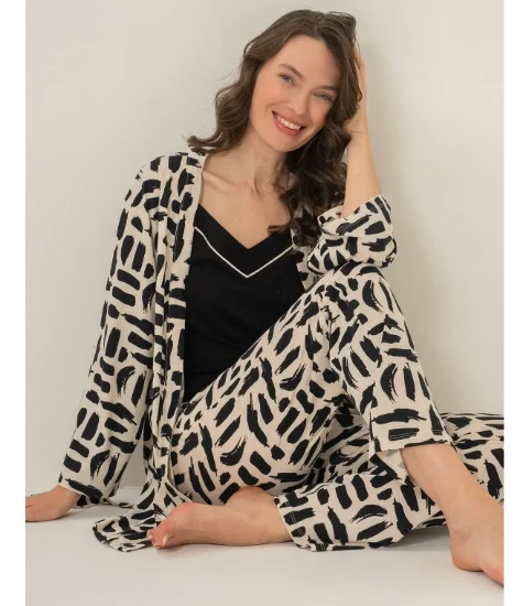 Pierre Cardin PC9302 Kadın Sabahlıklı Pijama Takımı resmi