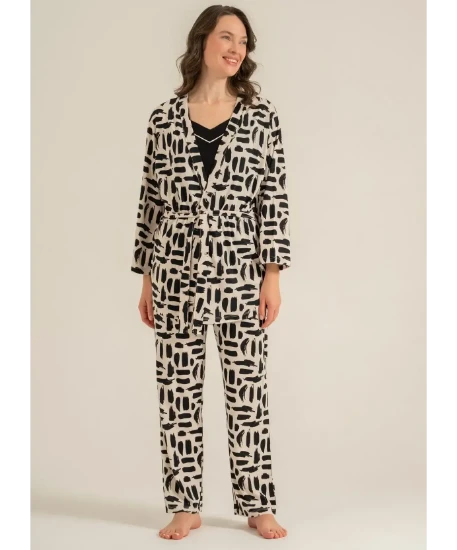 Pierre Cardin PC9302 Kadın Sabahlıklı Pijama Takımı resmi
